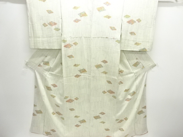 JAPANESE KIMONO / KOMON / FLOWER & STRIPE